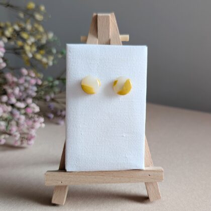 Soczyste żółte pastylki mini - Ręcznie robione kolczyki z modeliny