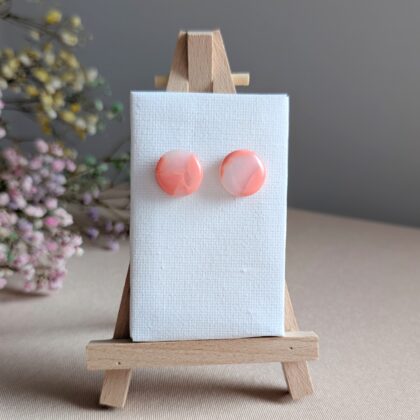 Koralowe pastylki - Ręcznie robione kolczyki z modeliny