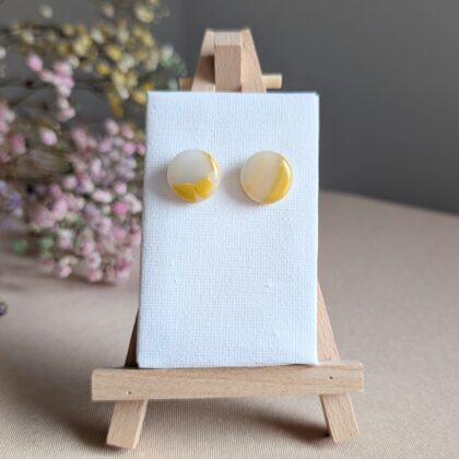 Soczyste żółte pastylki - Ręcznie robione kolczyki z modeliny