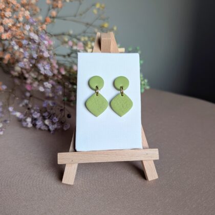 Zielona harmonia - Ręcznie robione kolczyki z modeliny