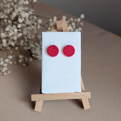 Winne pastylki ze śnieżynką - Ręcznie robione kolczyki z modeliny