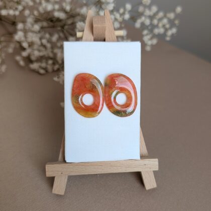 Jesienna abstrakcja - Ręcznie robione kolczyki z modeliny