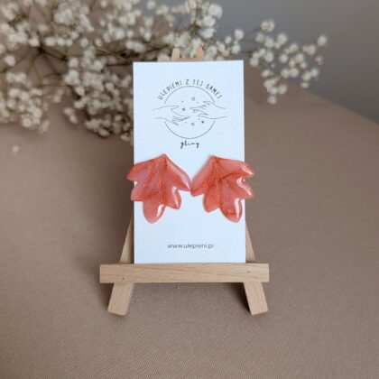 Jesienne liście - Ręcznie robione kolczyki z modeliny