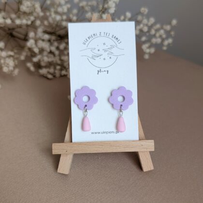Lawendowy Sen - Ręcznie robione kolczyki z modeliny