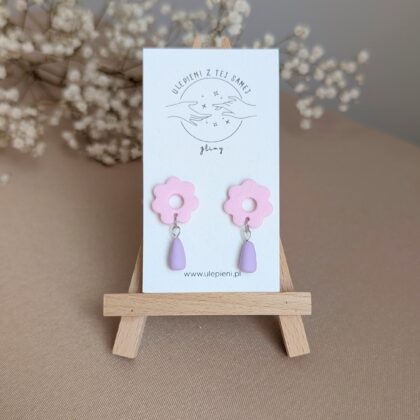 Różowy Sen - Ręcznie robione kolczyki z modeliny