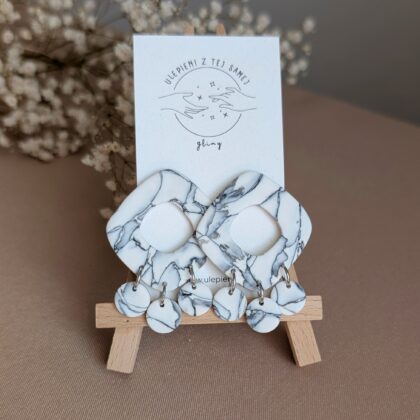 Marmur Minimal 2 - Ręcznie robione kolczyki z modeliny