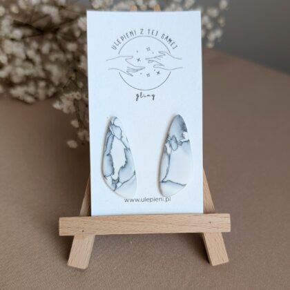 Marmur Minimal 5 - Ręcznie robione kolczyki z modeliny