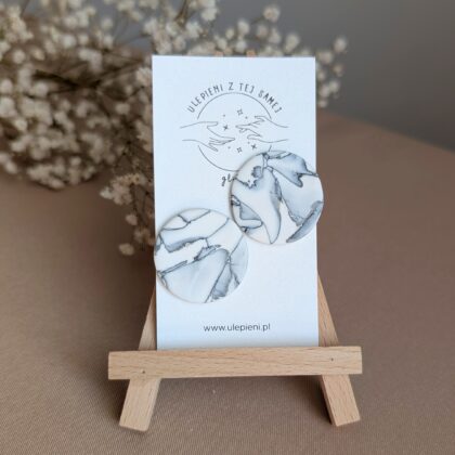 Marmur Minimal 4 - Ręcznie robione kolczyki z modeliny