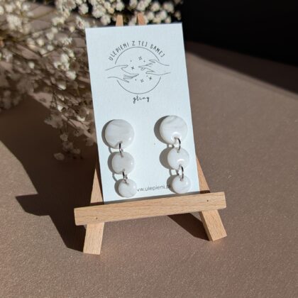 Eleganckie, potrójne koła - Ręcznie robione kolczyki z modeliny