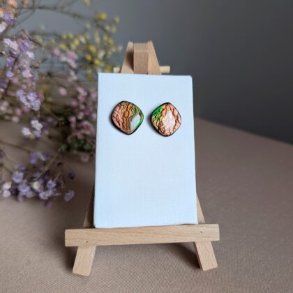 Jesienne, małe sztyfty 2 - Ręcznie robione kolczyki z modeliny