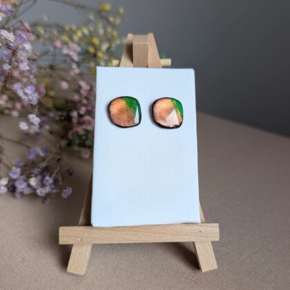 Jesienne, małe sztyfty - Ręcznie robione kolczyki z modeliny