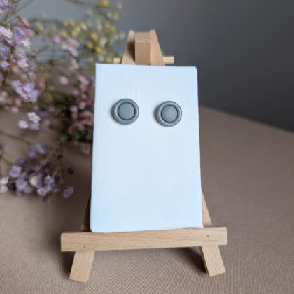 Simple Gray - Ręcznie robione kolczyki z modeliny