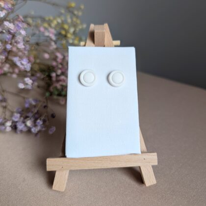 Simple White - Ręcznie robione kolczyki z modeliny