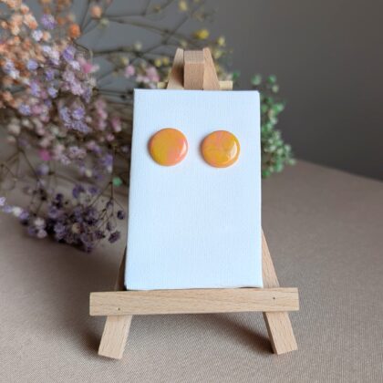 Słoneczne pastylki - Ręcznie robione kolczyki z modeliny