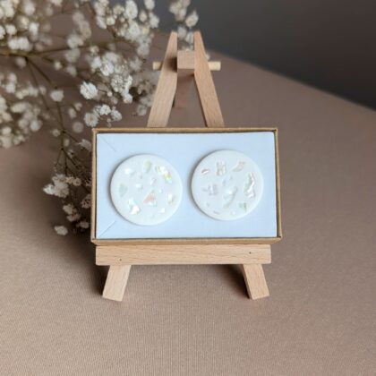 Perłowe marzenie - Ręcznie robione kolczyki z modeliny