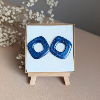 Brokatowe, niebieskie kwadraty