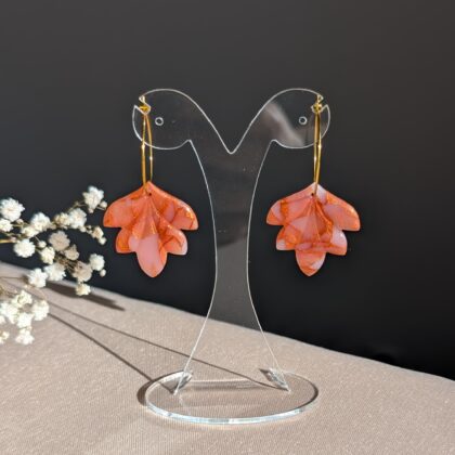 Jesienne liście wiszące - Ręcznie robione kolczyki z modeliny