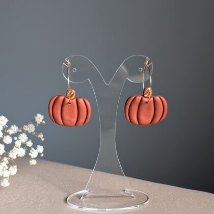 Wiszące dynie - Ręcznie robione kolczyki z modeliny