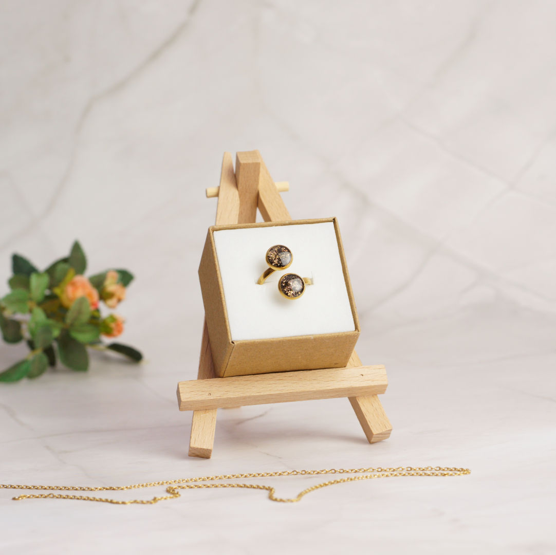 Pierścionek ze złotą folią