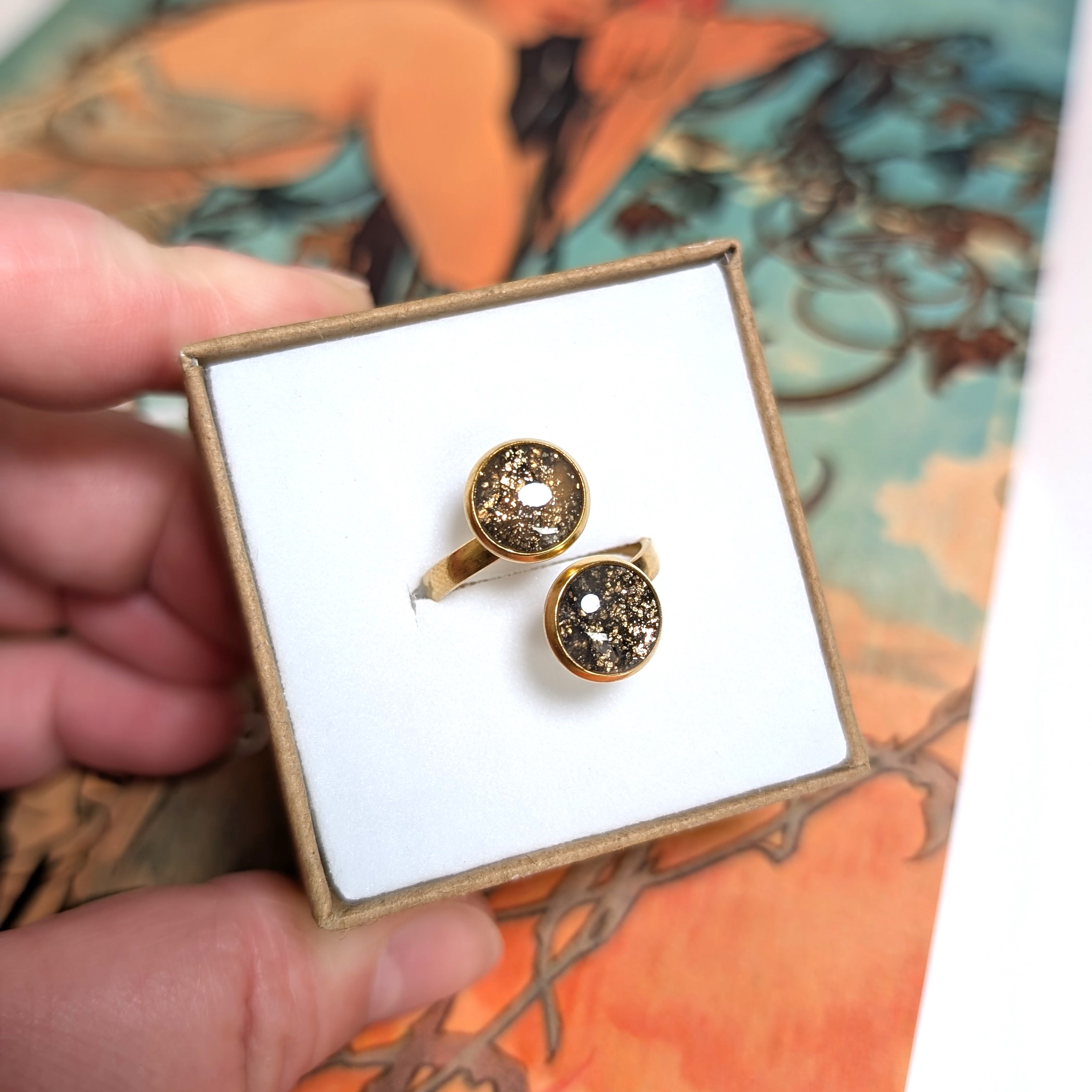 Pierścionek ze złotą folią - obrazek 2