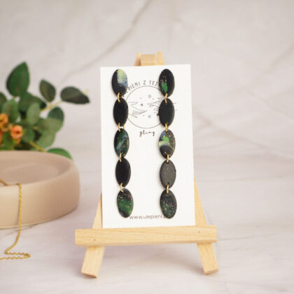 Wiszące kolczyki z mini kolekcji "Dżungla" - Kaskada