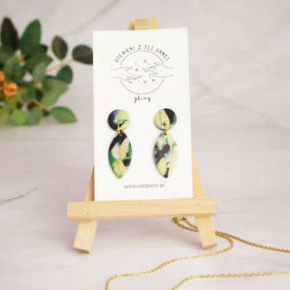 Wiszące kolczyki z mini kolekcji "Dżungla" - Wrzeciono
