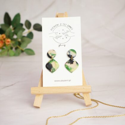 Wiszące kolczyki z mini kolekcji "Dżungla" - Diamenty