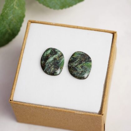 Emerald Nebula - organiczne kolczyki sztyfty